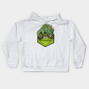 Dice Green Dragon Kids Hoodie